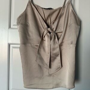 Satin Beige Women's Top